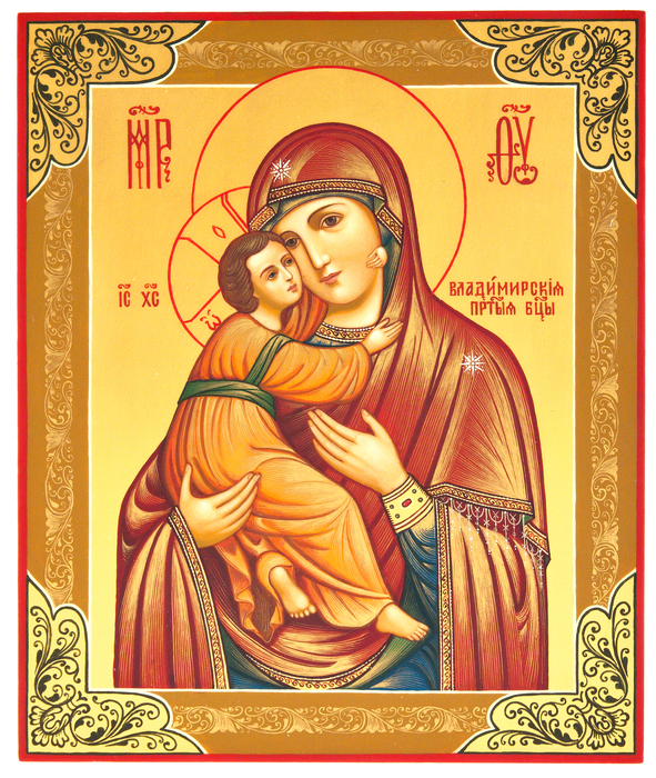 The icon "Vladimirskaya" Palekh